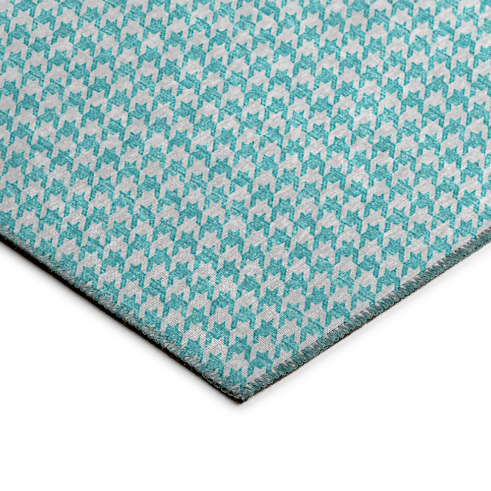 Indoor/Outdoor Hinton HN1 Aqua Machine Washable 6' x 6' Rug