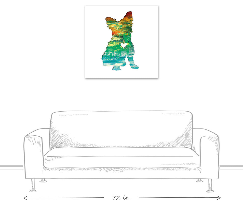 Designs Direct Creative Group Paint Silhouette Yorkie 30x30 Canvas Wall Art