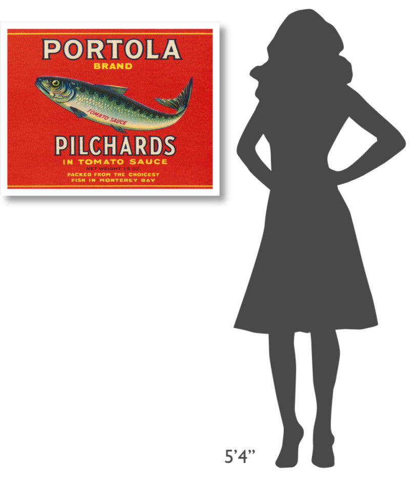 "Portola Brand Pilchards" Digital Paper Print by Retrolabel, 32"x25"