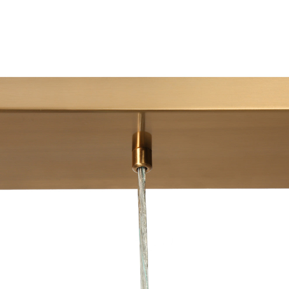 LNC Chrysaorican 5-Light 52.4" Modern Iridescent Globe Glass Island Light, Brass