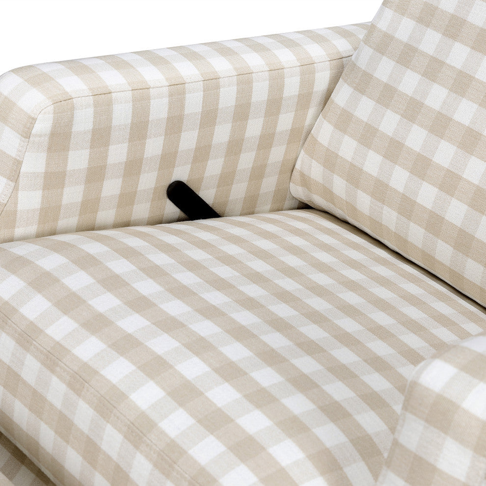 Crewe Recliner and Swivel Glider, Tan Gingham