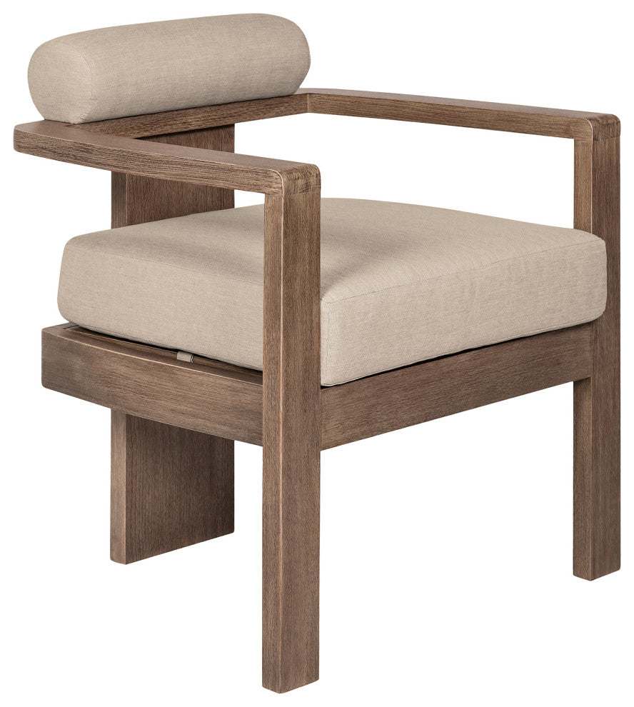 Relic Outdoor Dining Set Eucalyptus Wood Taupe Olefin Cushions, 5-Piece Set
