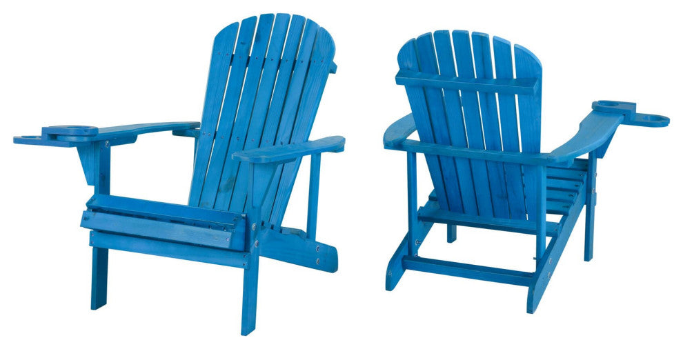Earth Collection Adirondack Chair With phone and cup holder, Sky Blue, Two Adiro