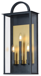 Maxim 30756CL Manchester 3 Light 24" Tall Outdoor Wall Sconce - Black