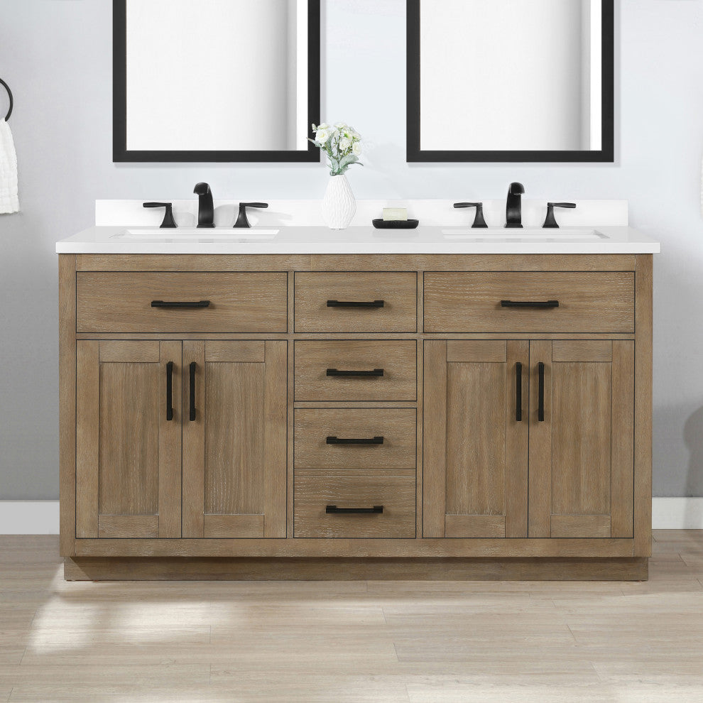 OVE Decors Bailey Vanity, Driftwood Oak, 60 Inches