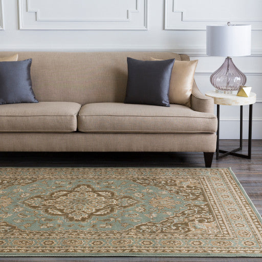 Surya Paramount PAR-1006 6'7"x9'6" Rug, Sage/Khaki/Dark Brown/Beige
