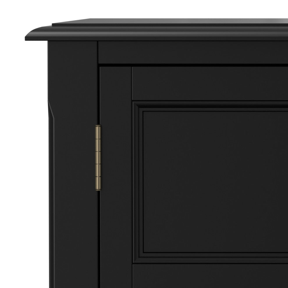 Burlington Solid Wood Low Storage Cabinet, Black