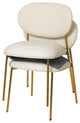 McKenzie Cream Boucle & Vegan Leather Stackable Dining Chair - Set of 2 - Cream