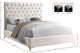Cruz Velvet Upholstered Bed, Cream, King