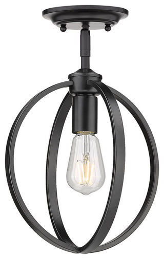 Golden Lighting Colson 1-Light Semi-Flush/Pendant, Matte Black, 3167-1SFBLK