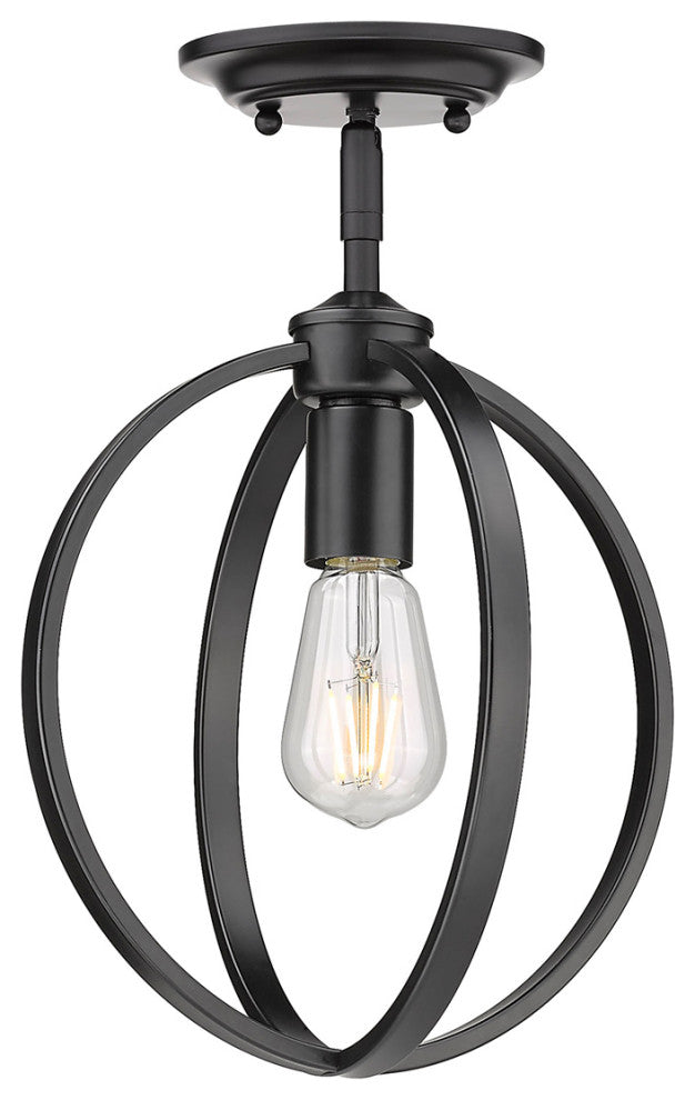 Golden Lighting Colson 1-Light Semi-Flush/Pendant, Matte Black, 3167-1SFBLK