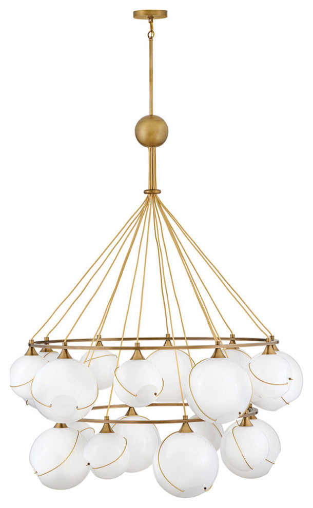 Hinkley Skye Extra Large Two Tier Chandelier, Heritage Brass