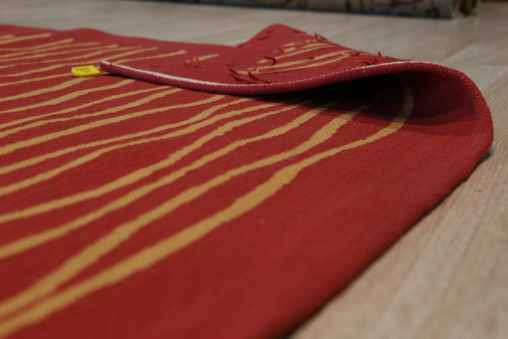 Red Contemporary Modern Modern Flat Weave Area Rug