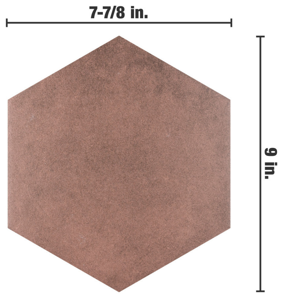 Matter Hex Red Porcelain Floor and Wall Tile