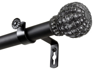 Velia 1" Curtain Rod, Black, 160-240"