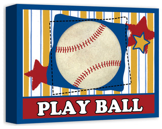 Play Ball Baseball 14x11 Canvas Wall Art