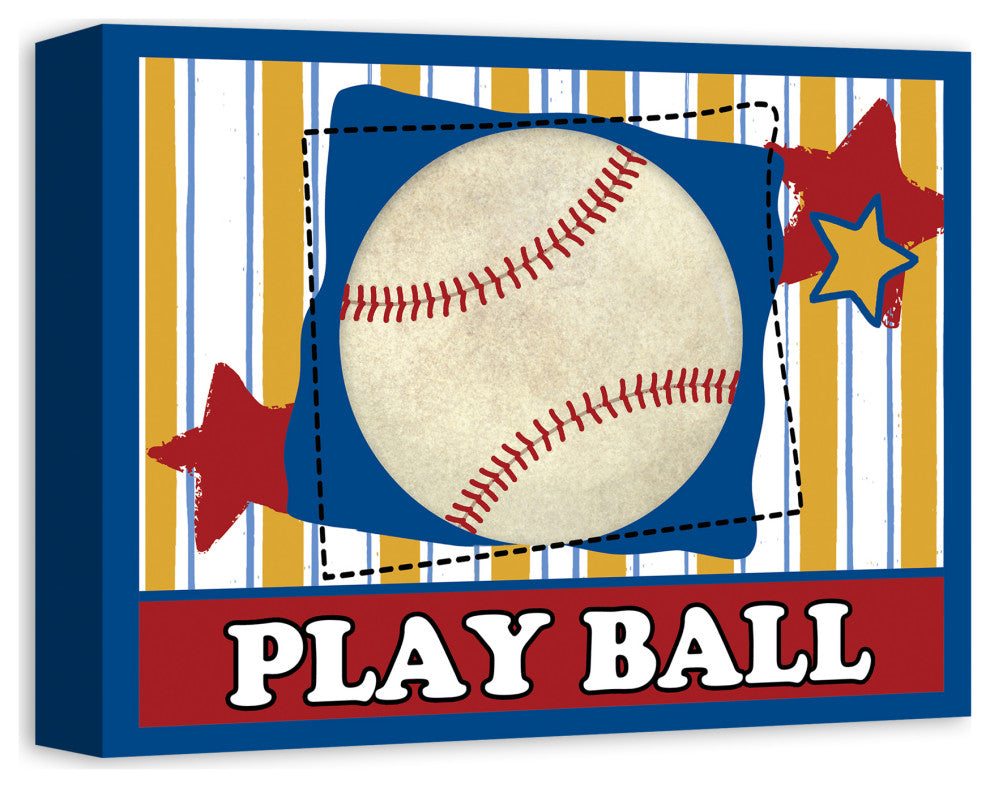 Play Ball Baseball 14x11 Canvas Wall Art