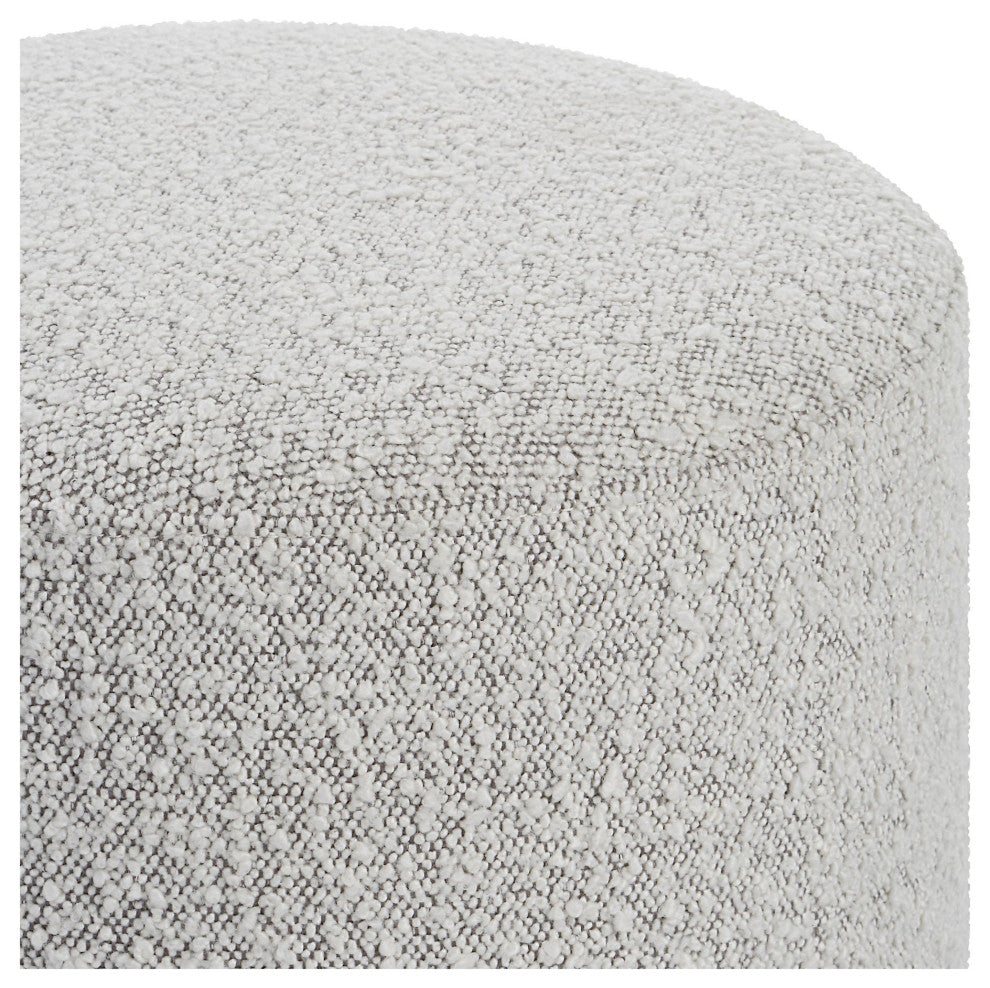 Uttermost 23665 Avila 16" Round Contemporary Plush Boucle - Gray Boucle