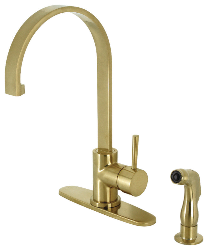 LS8713DLSP Concord Single-Handle Kitchen Faucet With Side Sprayer, Brushed Brass