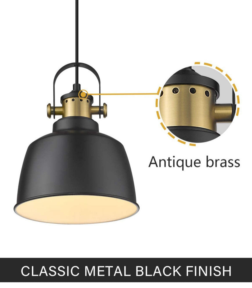 Farmhouse Black Chandelier Industrial Hanging Light Fixture for Kitchen Island