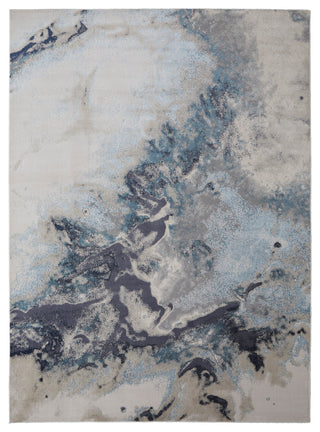 Oria Industrial Abstract Area Rug, Blue/Gray/Ivory, 5'x8'