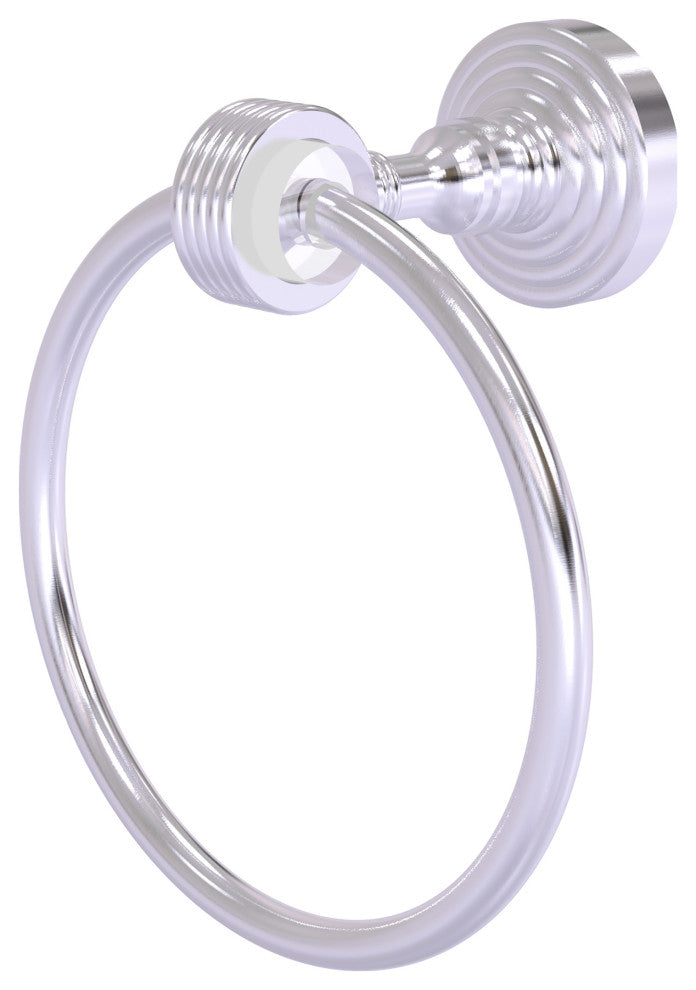Pacific Grove Towel Ring with Groovy Accents, Satin Chrome