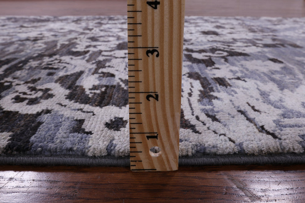 Runner Modern Hand-Knotted Wool and Silk Rug 2' 10" X 14' 0" Q10331