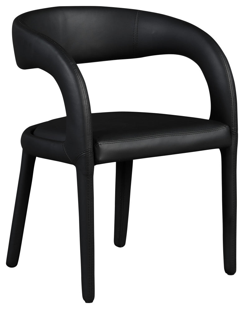 Meridian Furniture Sylvester Faux Leather Dining Chair, Black