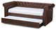 Mabelle Brown Faux Leather Upholstered Daybed With Trundle