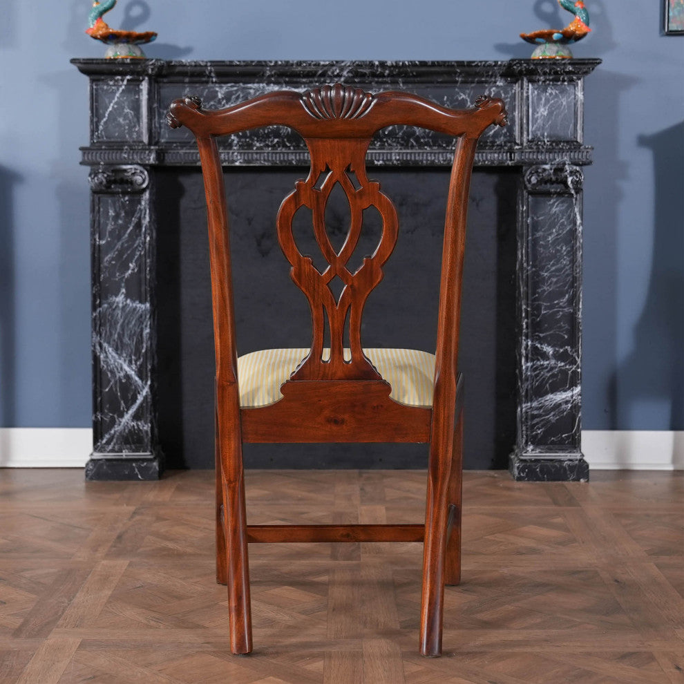 Solid Mahogany Chippendale Side Chair