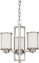 Odeon 3 Light - Convertible Up and Down Chandelier With Satin White Glass