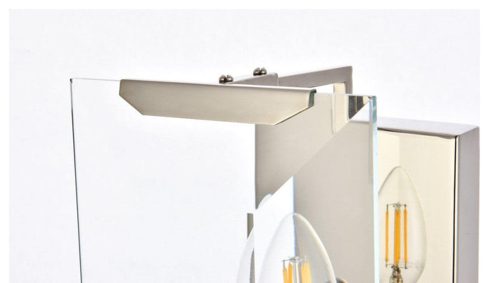 1 Light 10" Tall Polished Nickel Wall Sconce
