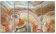 Strips and Ovals on Agate, Abstract Canvas Wall Art Print, 48"x28", 4 Panels