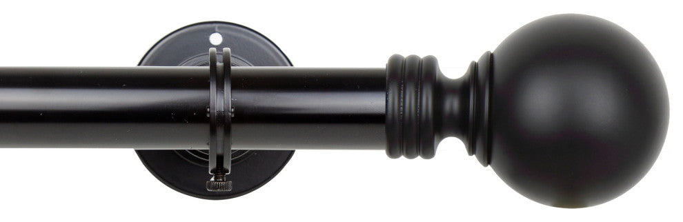 Globus Ceiling 1" Curtain Rod/Room Divider, Black, 28-48"