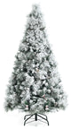 Costway 6ft Artificial Christmas Tree, Snow Flocked Hinged Xmas Tree
