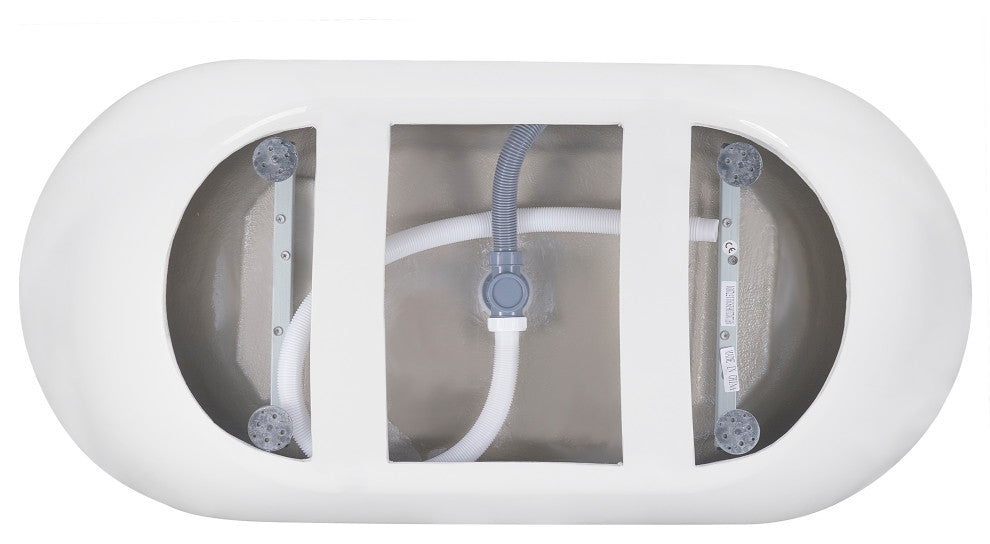 62" Acrylic Freestanding Soaking Bathtub, White, Overflow and Drain