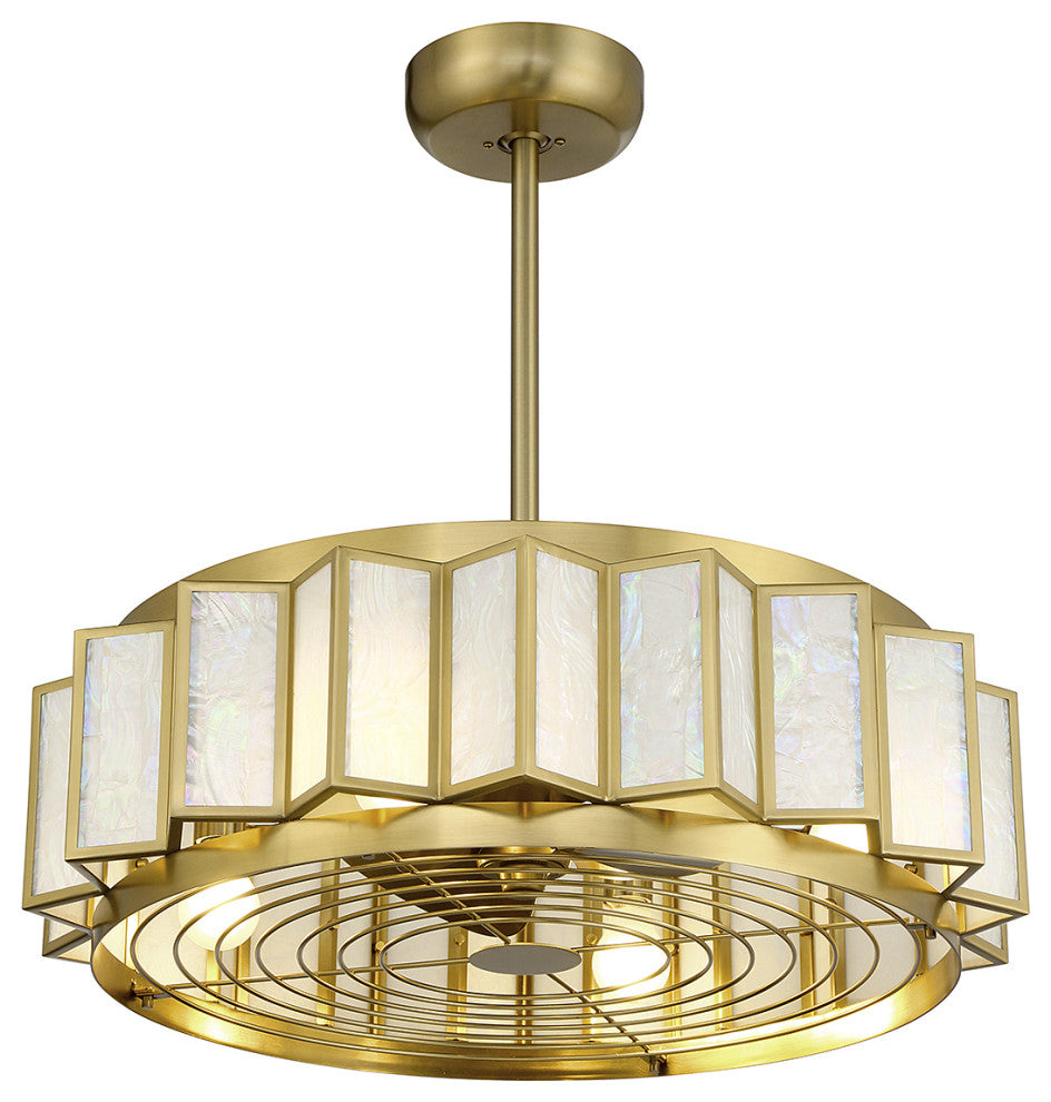 Gideon 4-Light LED Fan D'Lier, Warm Brass