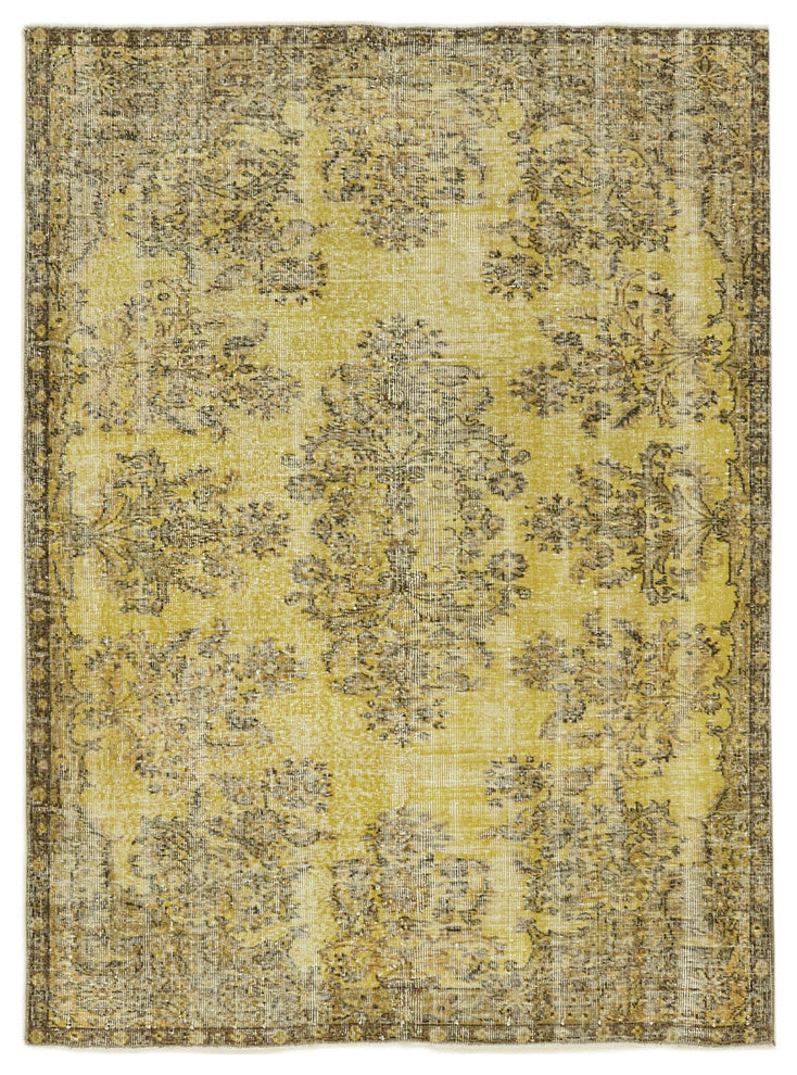Rug N Carpet - Handmade Anatolian 5' 6'' x 7' 5'' Rustic Over-dyed Rug