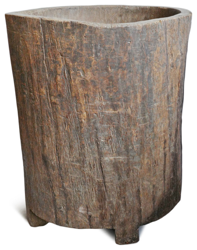 Consigned Giant Naga Wood Trunk Pot 1