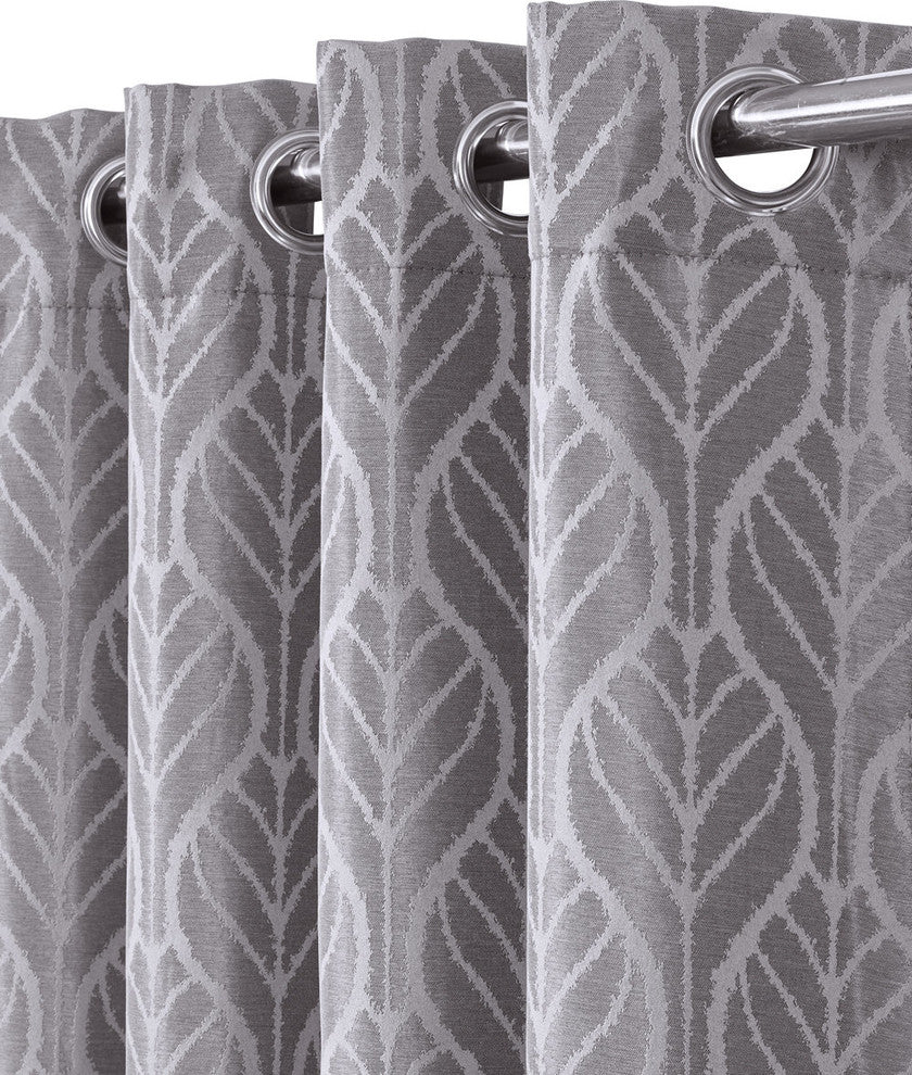 Hilton Blackout Thermal Insulated Curtains, Set of 2, Gray, 108"x63"