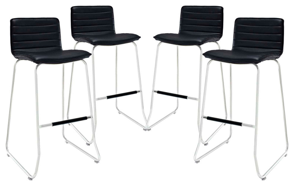 Modern Black Dive Bar Stool Set of 4
