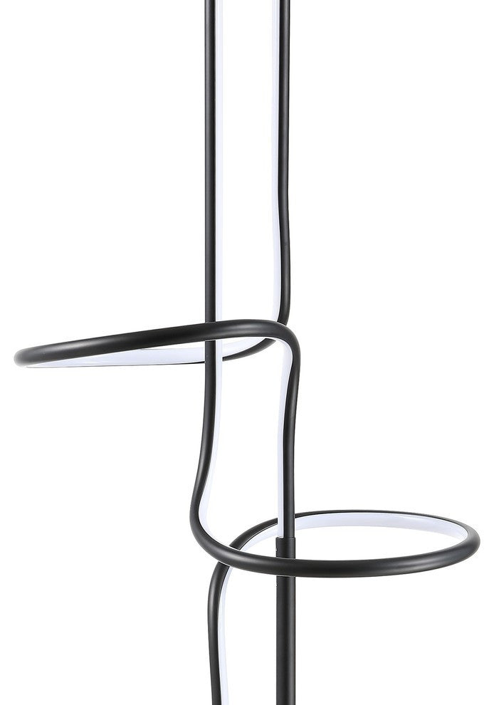 Sketch 64" Minimalist Metal Integrated LED Floor Lamp, Black
