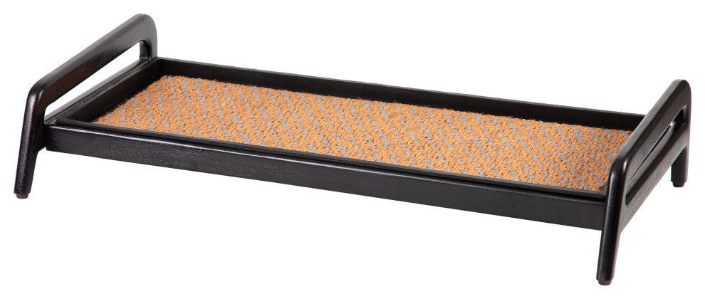Single-Tier Black Stand With 3-Pair Rubber Boot Tray My Blue Heaven