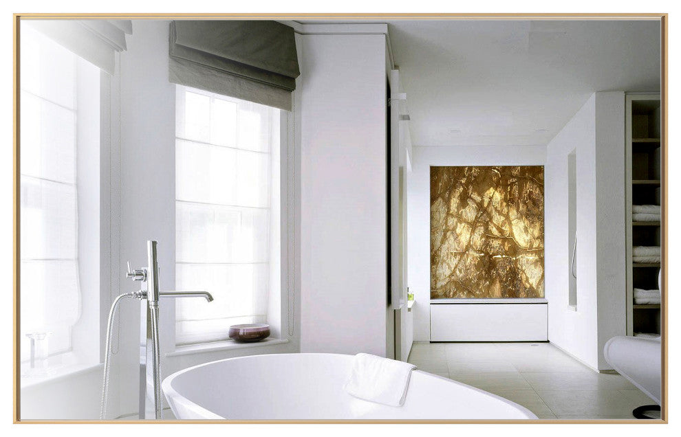 Rectangle Framed Bathroom Vanity Mirror Accent Wall Mirror, Gold, 30"x48