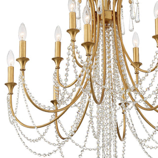 Crystorama ARC-1909-GA-CL-MWP, 12-Light Chandelier, Antique Gold