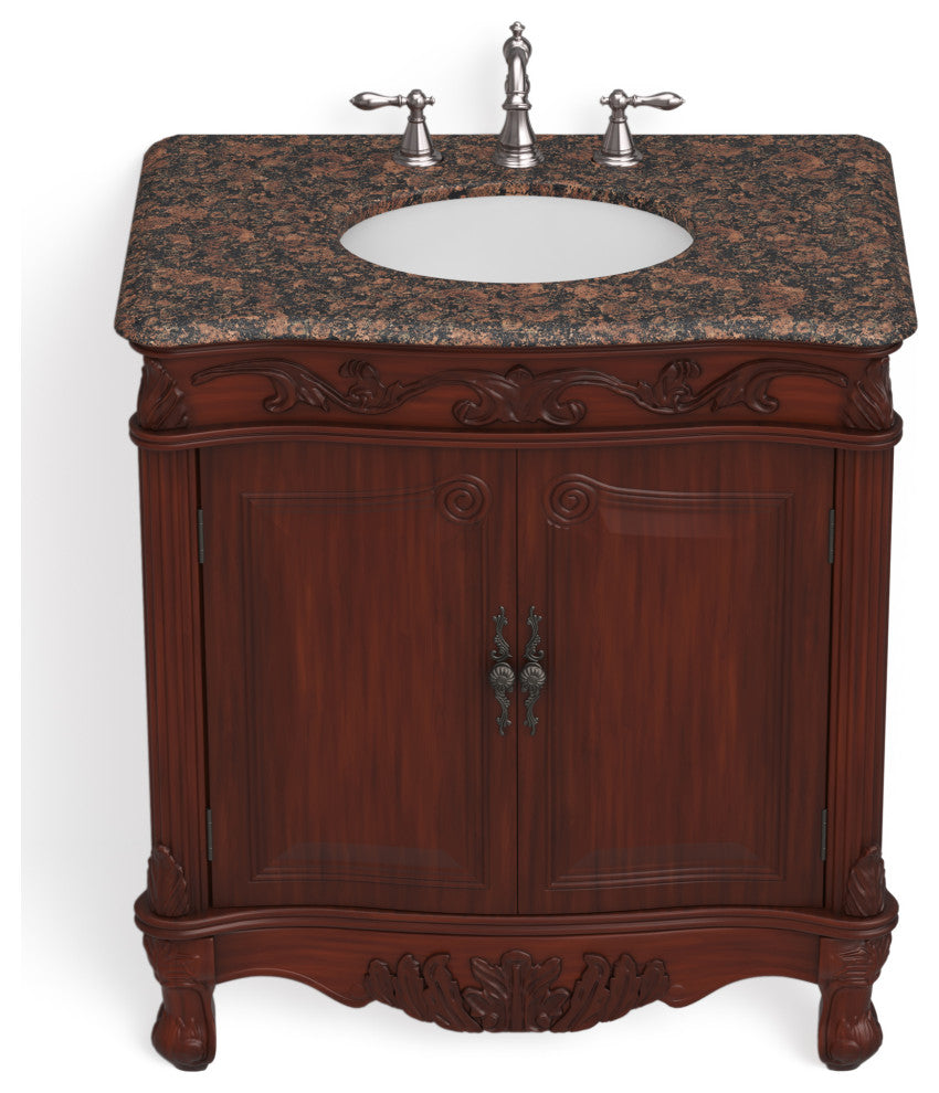 The Adelaide Bathroom Vanity, Brown, 32", Single Sink, Freestanding