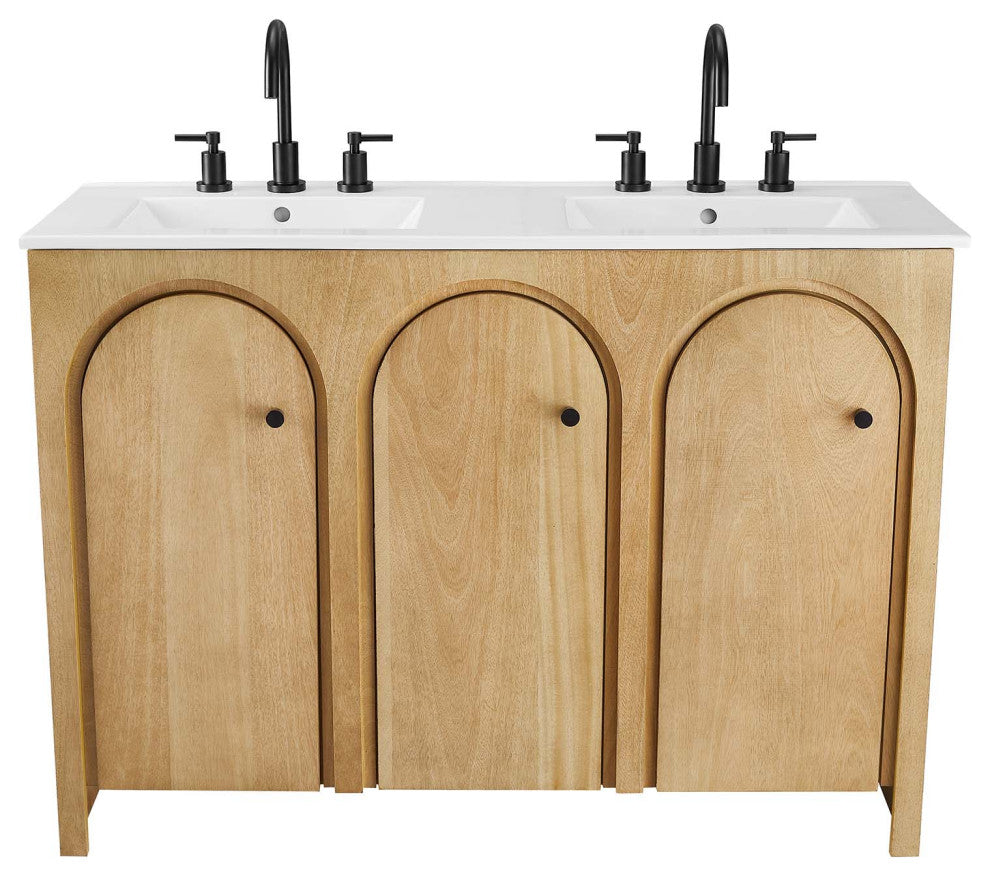 Appia 48" Double Sink Bathroom Vanity - Oak White