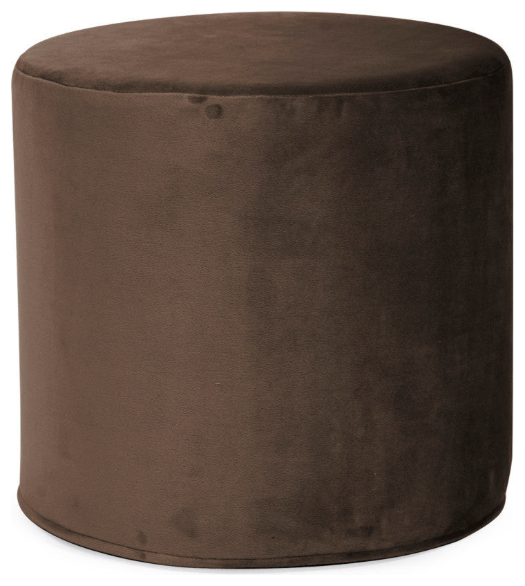 No Tip Cylinder Ottoman With Cover, Bella Chocolate