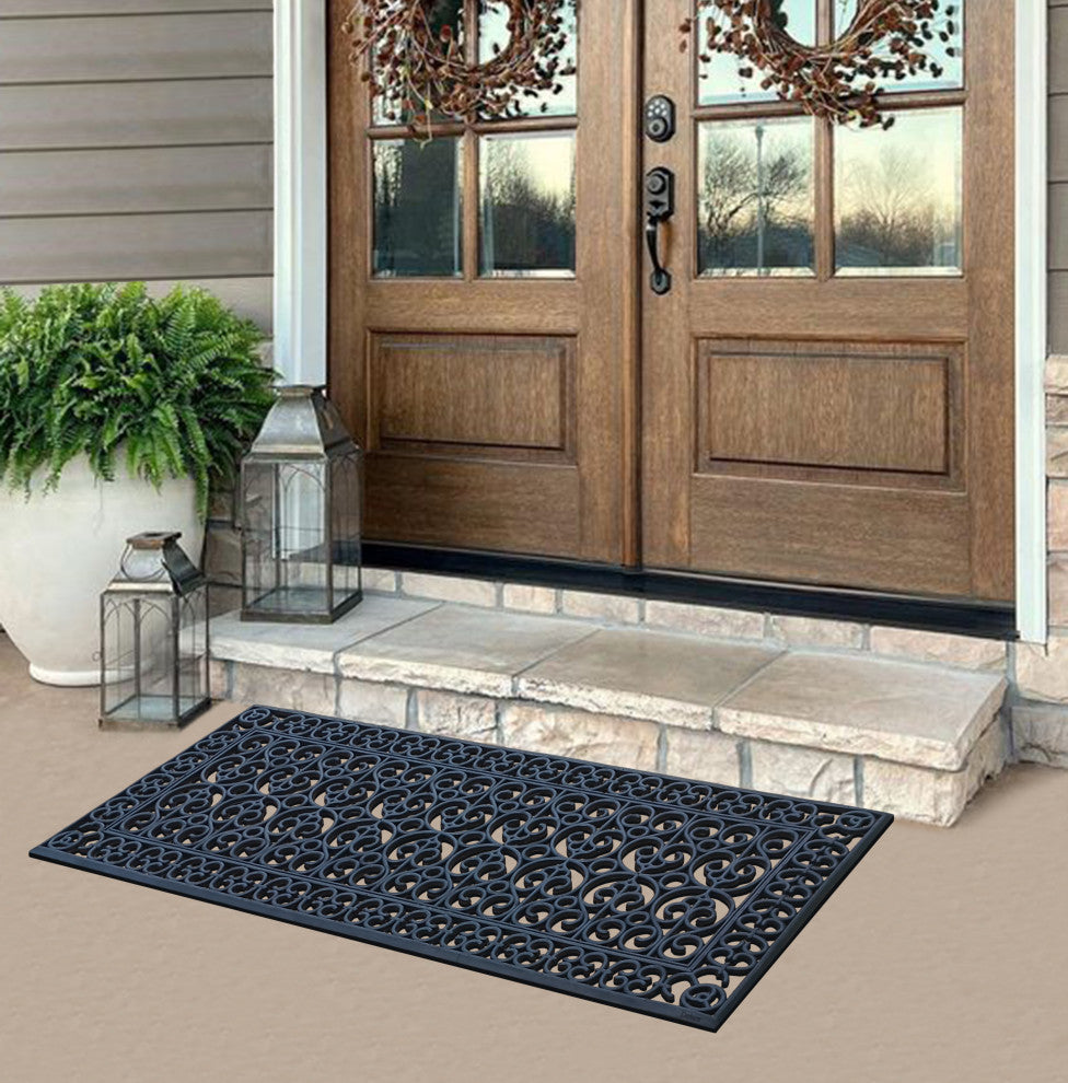 Rubber Grill Matching Doormat Set, Patio/Garage, Heavy Duty, 3-Piece Set
