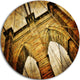 Vintage Brooklyn Bridge, Contemporary Round Wall Art, 11"